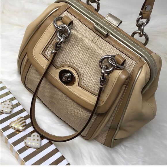 COACH Md tan Satchel gently preloved by me! - Picture 3 of 6